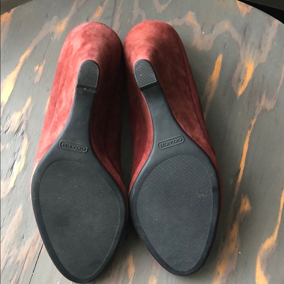 Coach suede wedge heels, burgundy, size 8.5 - Picture 5 of 6
